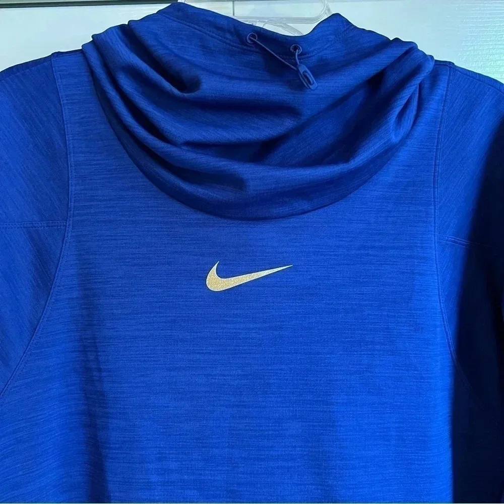 *RARE Nike Dri-Fit Glam Dunk Mid Layer Running top funnel hood women’s Small